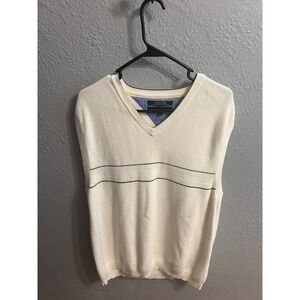 Tommy Hilfiger Sweater‎ Vest V neck Sleeveless Sweater Cream Size XL